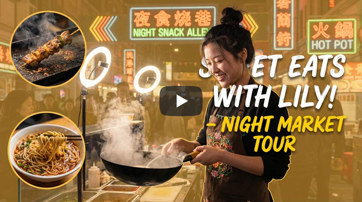 黑丝夜市美食视频